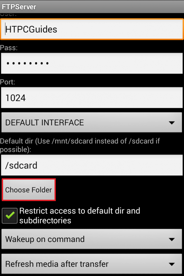 android ftp server example