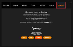 how to configure plex media server on synology